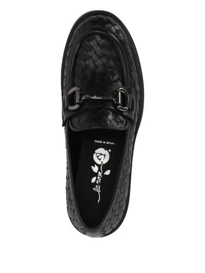 La Rose Seline Woven Leather Loafers