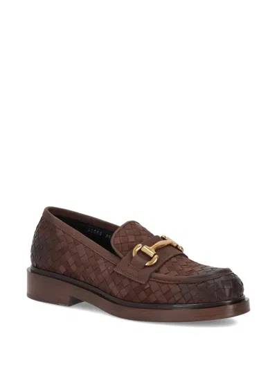 La Rose Woven-leather Loafers