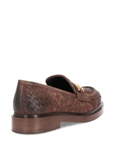 La Rose Woven-leather Loafers