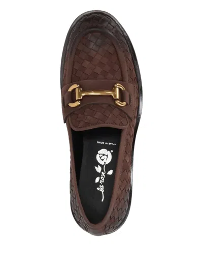 La Rose Woven-leather Loafers