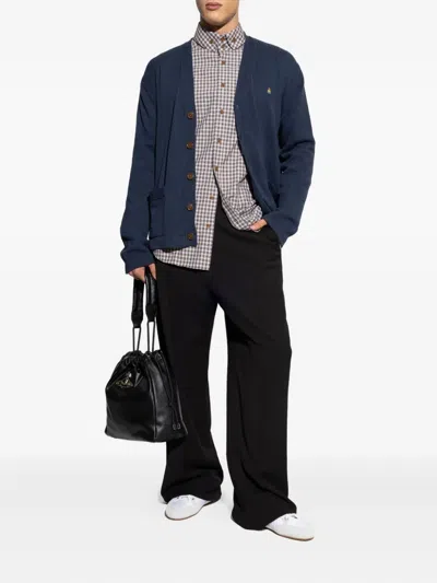 Vivienne Westwood Checked Embroidered-orb Shirt In Multi