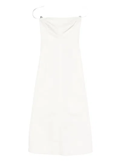 St Agni Strapless Midi Dress In White