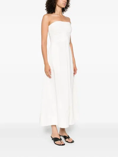 St Agni Strapless Midi Dress In White