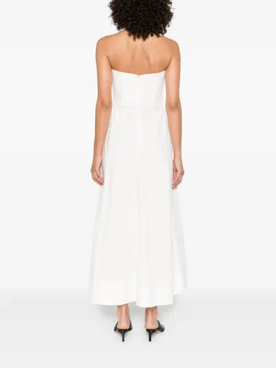St Agni Strapless Midi Dress In White
