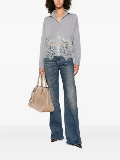 Ermanno Scervino Lace-trimmed Cashmere Cardigan