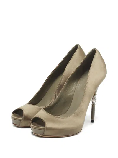 Pre-owned Gucci 125mm Crystal-heel Pumps