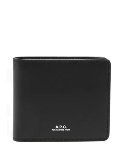 Apc Leather Wallet In Black
