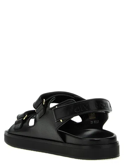 Givenchy Women Leather Sandals With 4g Metal Details In Black
