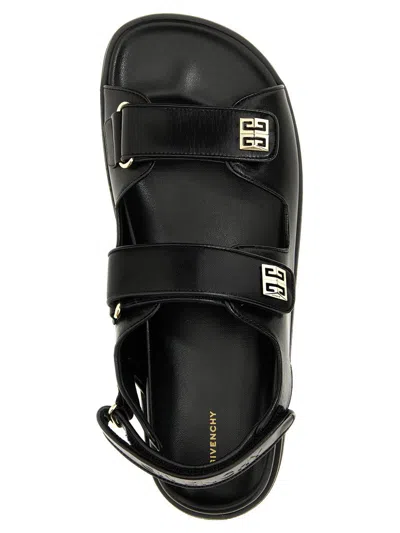 Givenchy Women Leather Sandals With 4g Metal Details In Black