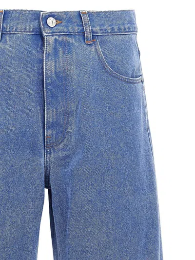Marni Wide Leg Blue Jeans With High Turn-up