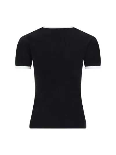 Courrèges Courreges Women Signature Contrast T-shirt In Black