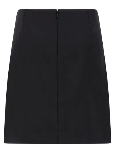 Versace Safety Pin A-line Wool Mini Skirt In Black