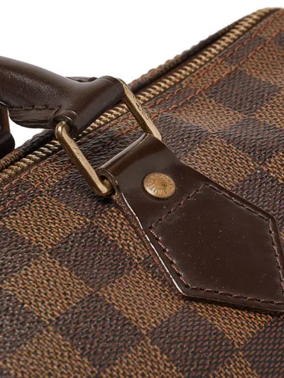Pre-owned Louis Vuitton Speedy 35 Damier Ebène Tote Bag In Brown