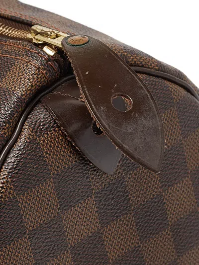 Pre-owned Louis Vuitton Speedy 35 Damier Ebène Tote Bag In Brown