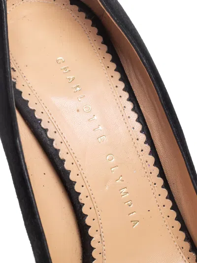 Pre-owned Charlotte Olympia  110mm Suede Pumps In Black