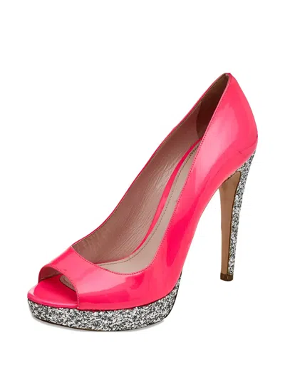 Pre-owned Miu Miu 125mm Patent Leather Glitter Pumps