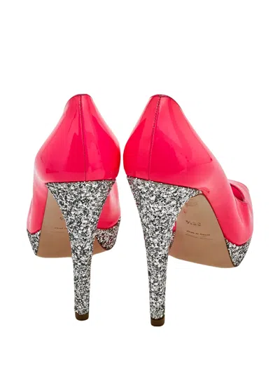 Pre-owned Miu Miu 125mm Patent Leather Glitter Pumps