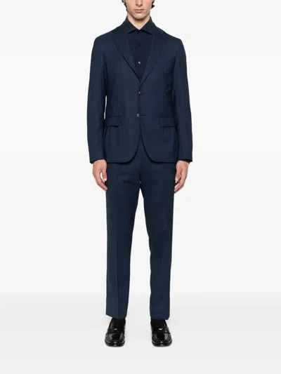 Hugo Boss Houndstooth Suit In Blue