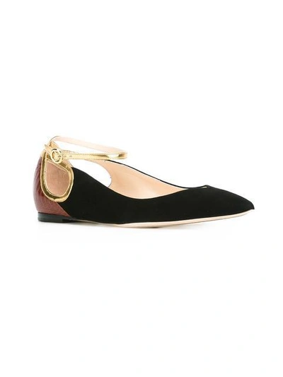 Shop Nina Ricci 'mod Salomone' Ballerinas - Black