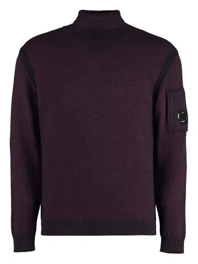 C.p. Company C.p.company Long Sleeve Wool Turtleneck Sweater In Black