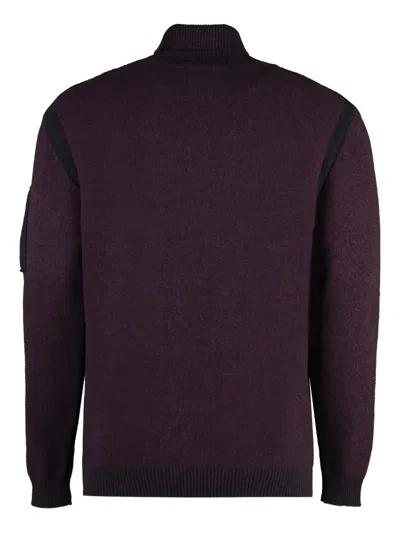 C.p. Company C.p.company Long Sleeve Wool Turtleneck Sweater In Black