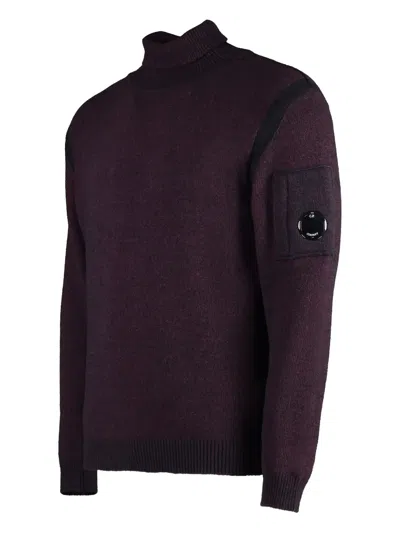 C.p. Company C.p.company Long Sleeve Wool Turtleneck Sweater In Black