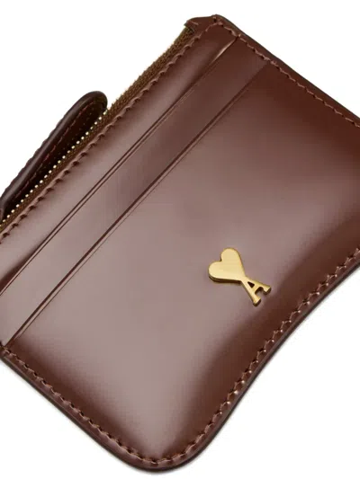 Ami Alexandre Mattiussi Paris Paris Leather Cardholder In Brown