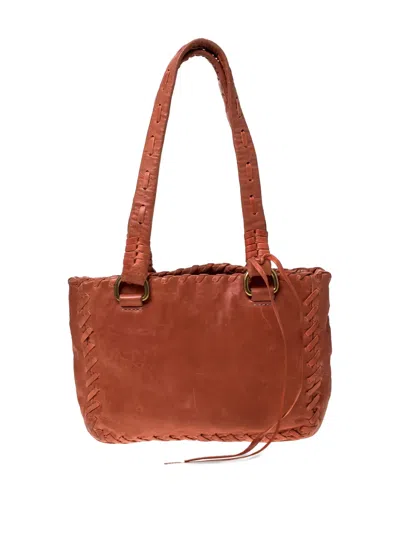 Pre-owned Miu Miu Leather Shoulder Bag In Orange