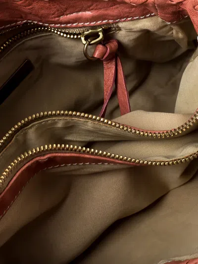 Pre-owned Miu Miu Leather Shoulder Bag In Orange