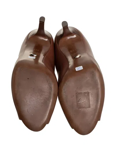 Pre-owned Sergio Rossi Vintage  Leather Peep-toe Mules