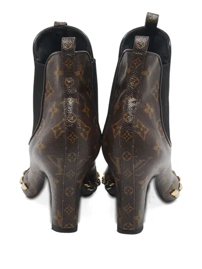 Pre-owned Louis Vuitton Monogram-canvas Studded Boots