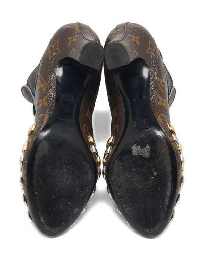 Pre-owned Louis Vuitton Monogram-canvas Studded Boots