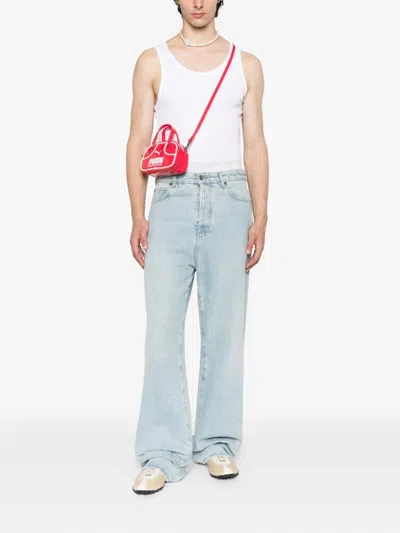 Puma 1976 Micro 1l Grip Patent-leather Top-handle Bag In Red