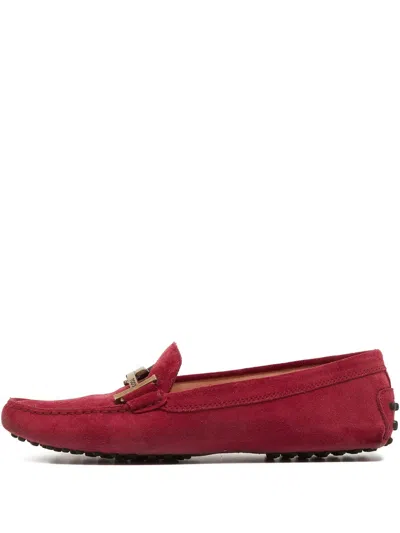 Pre-owned Tod's Vintage Suede Loafers In Pink