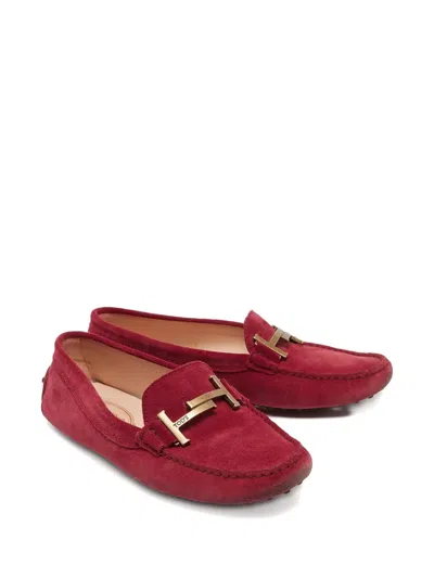 Pre-owned Tod's Vintage Suede Loafers In Pink