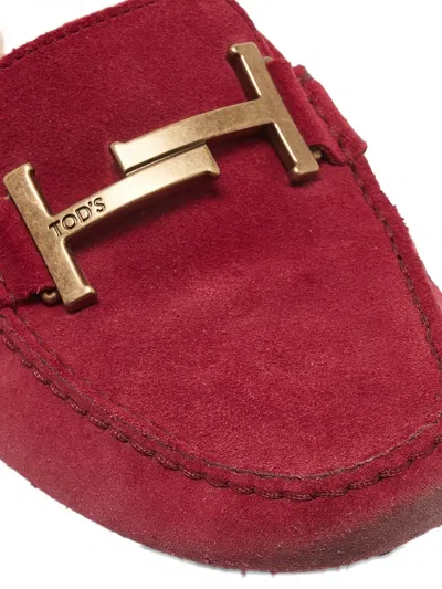 Pre-owned Tod's Vintage Suede Loafers In Pink