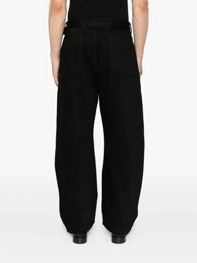 Lemaire Twisted Belted Jeans In Black