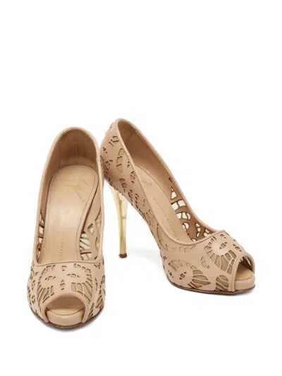 Pre-owned Giuseppe Zanotti Vintage  100mm Sharon Pumps In Neutral