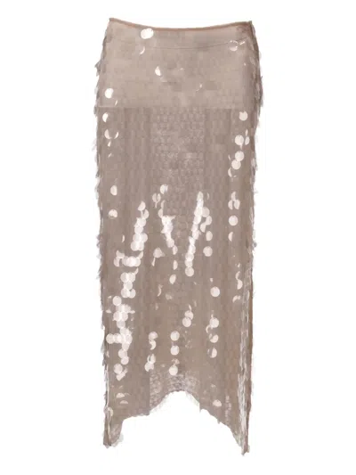 Niccolò Pasqualetti Pinna Sequined Midi Skirt In Multi