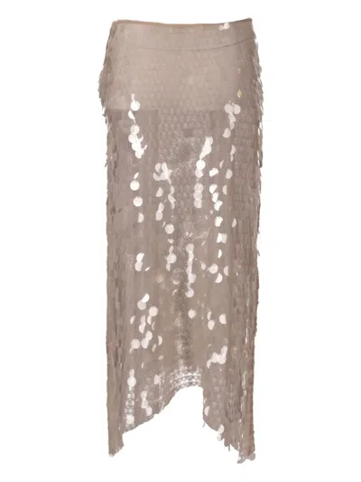 Niccolò Pasqualetti Pinna Sequined Midi Skirt In Multi