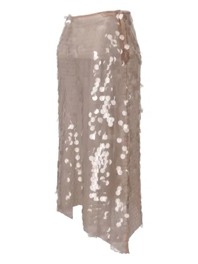 Niccolò Pasqualetti Pinna Sequined Midi Skirt In Multi