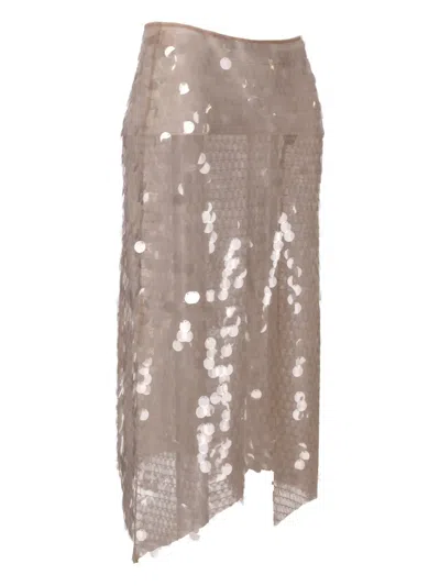 Niccolò Pasqualetti Pinna Sequined Midi Skirt In Multi