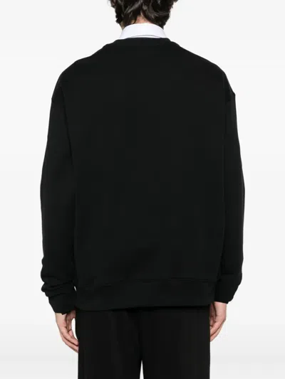 Moschino Sweatshirt With Laurel Crown Logo Embroidery In Black