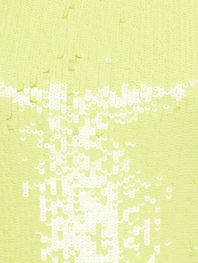 Pre-owned Alice And Olivia  Sequin-embellished Dress In Yellow