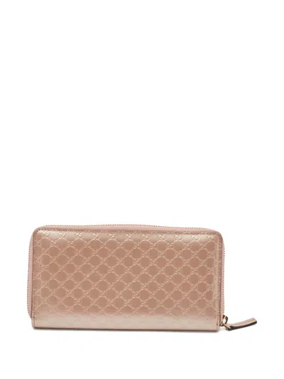 Pre-owned Gucci Gg Monogram Wallet In Pink