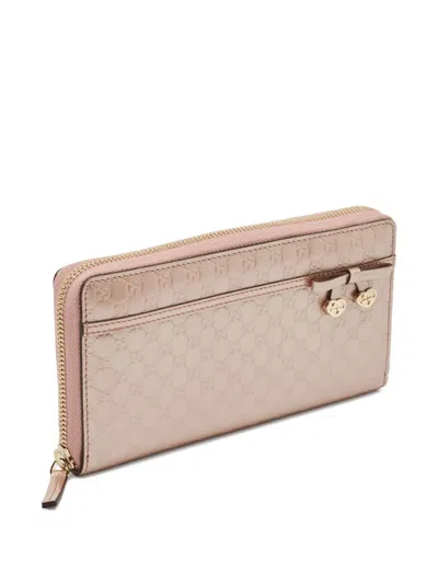 Pre-owned Gucci Gg Monogram Wallet In Pink