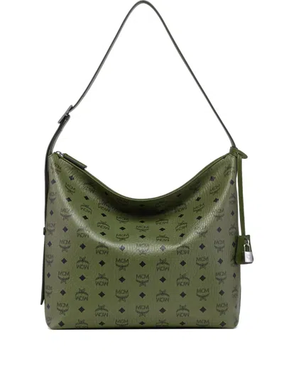 Mcm Large Aren Hobo Visetos Monogram Shoulder Bag