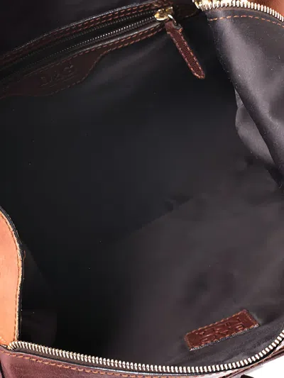 Pre-owned Dolce & Gabbana Leather Dual-pocket Bag In Brown