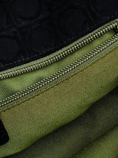 Pre-owned Ferragamo Gancini Leather Shoulder Bag In Black