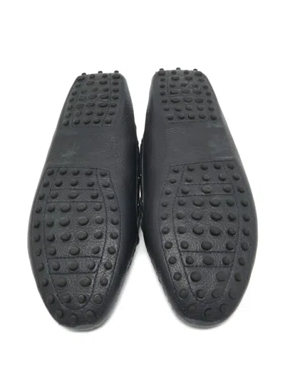 Pre-owned Tod's Vintage  Leather Bow-detailing Loafers In Blue